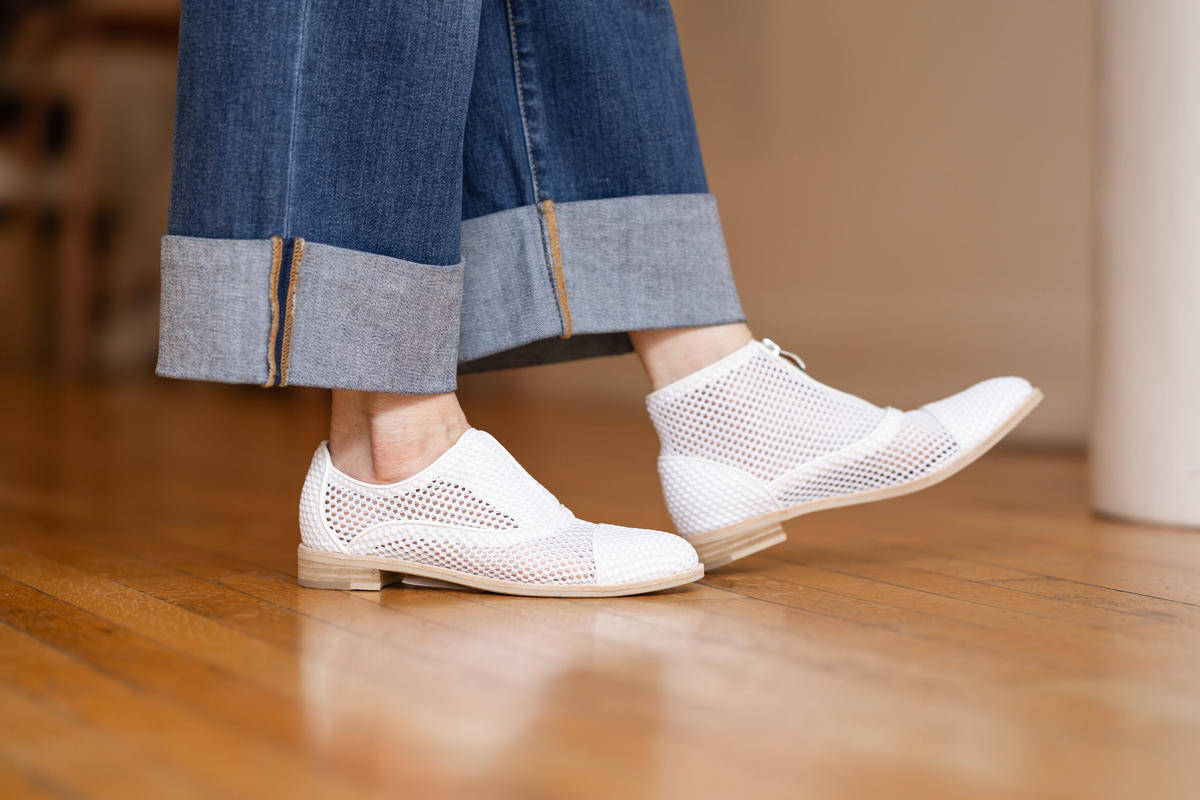 靴 que shoes plain LL Sneakers white exotic leather | Cuadra
