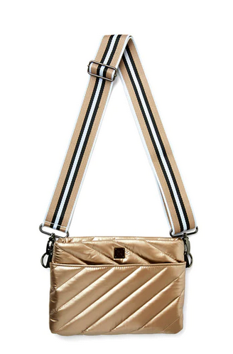 DIAGONAL BUM BAG Pearl Cashmere with long strap