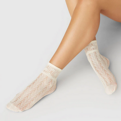 Erica Crochet Ivory Socks