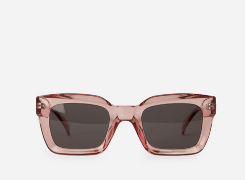 Clear pink square sunglasses