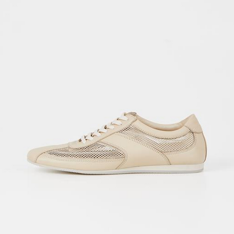 beige sneakers with perforation side view