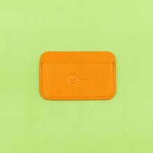 Load image into Gallery viewer, Orange Leather Credit Card Holder