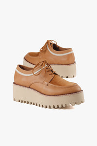 Tan Shoes with Beige Lug Soles