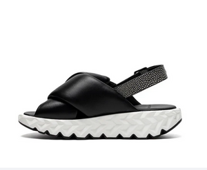 Black sandal with adjustable strap