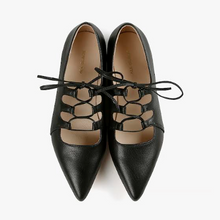 Load image into Gallery viewer, GHILLIE Black Lace-up Flats
