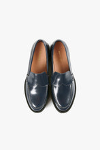 Load image into Gallery viewer, LUG LADY Navy Leather Loafers
