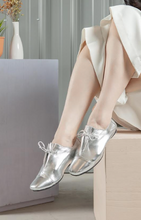 Load image into Gallery viewer, NU DANCE Silver Tie Flats