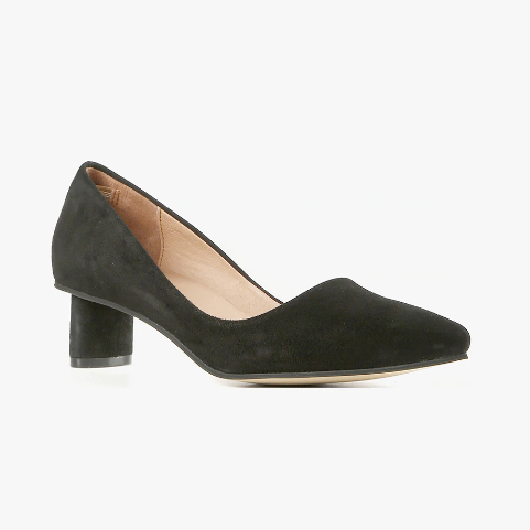 Black Suede Kitten Heel