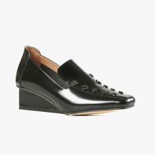 Load image into Gallery viewer, SQUARE STUD Black Wedges