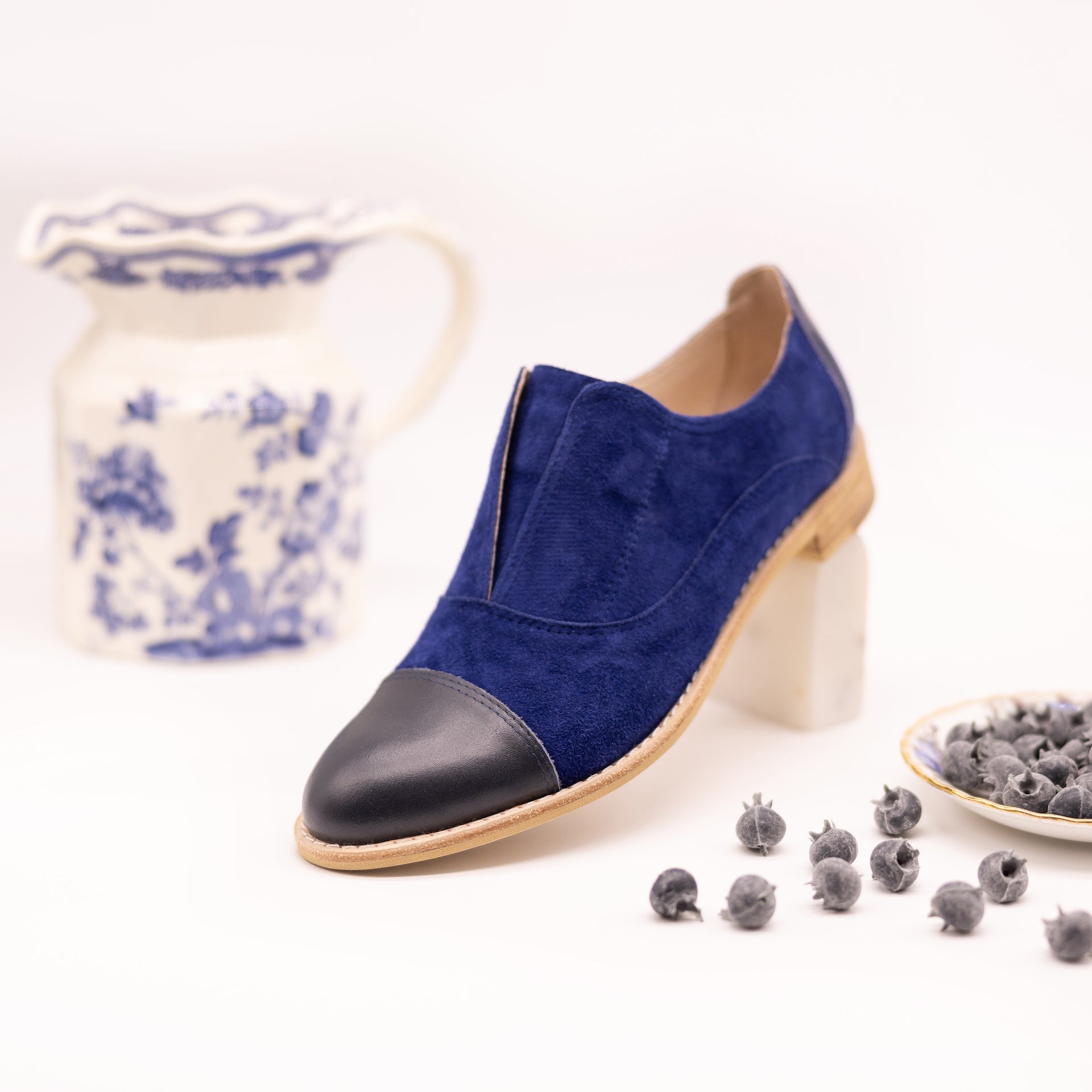 Dark Navy Suede Oxfords | Women's Navy Suede Oxfords