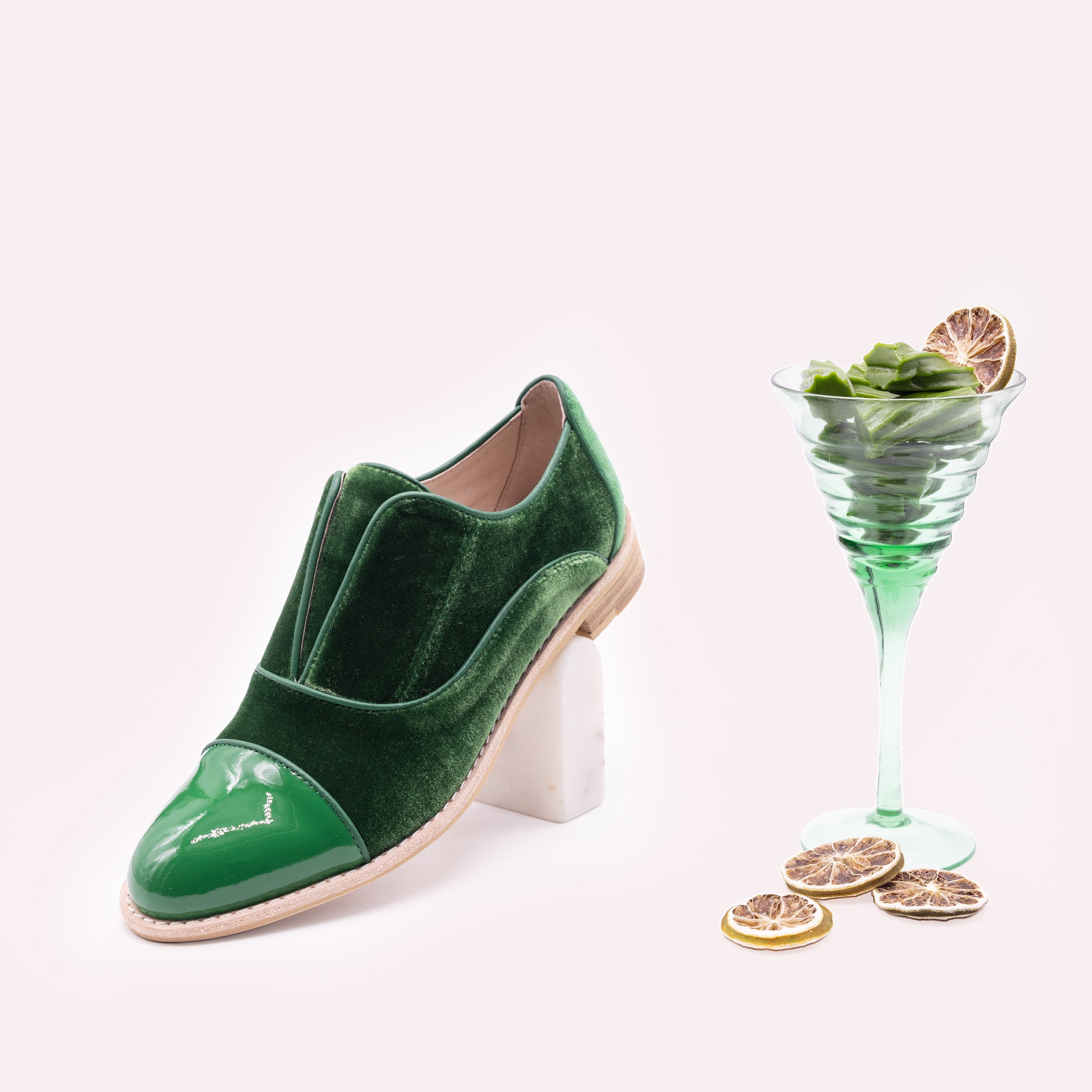Green Velvet Oxfords | Women's Green Oxfords