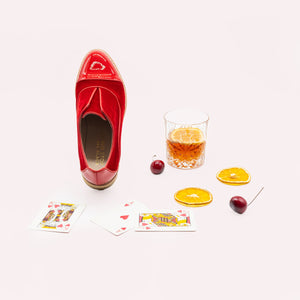 Bright red women's oxfords