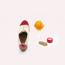Load image into Gallery viewer, Pink velvet oxfords with dark pink toe and heel