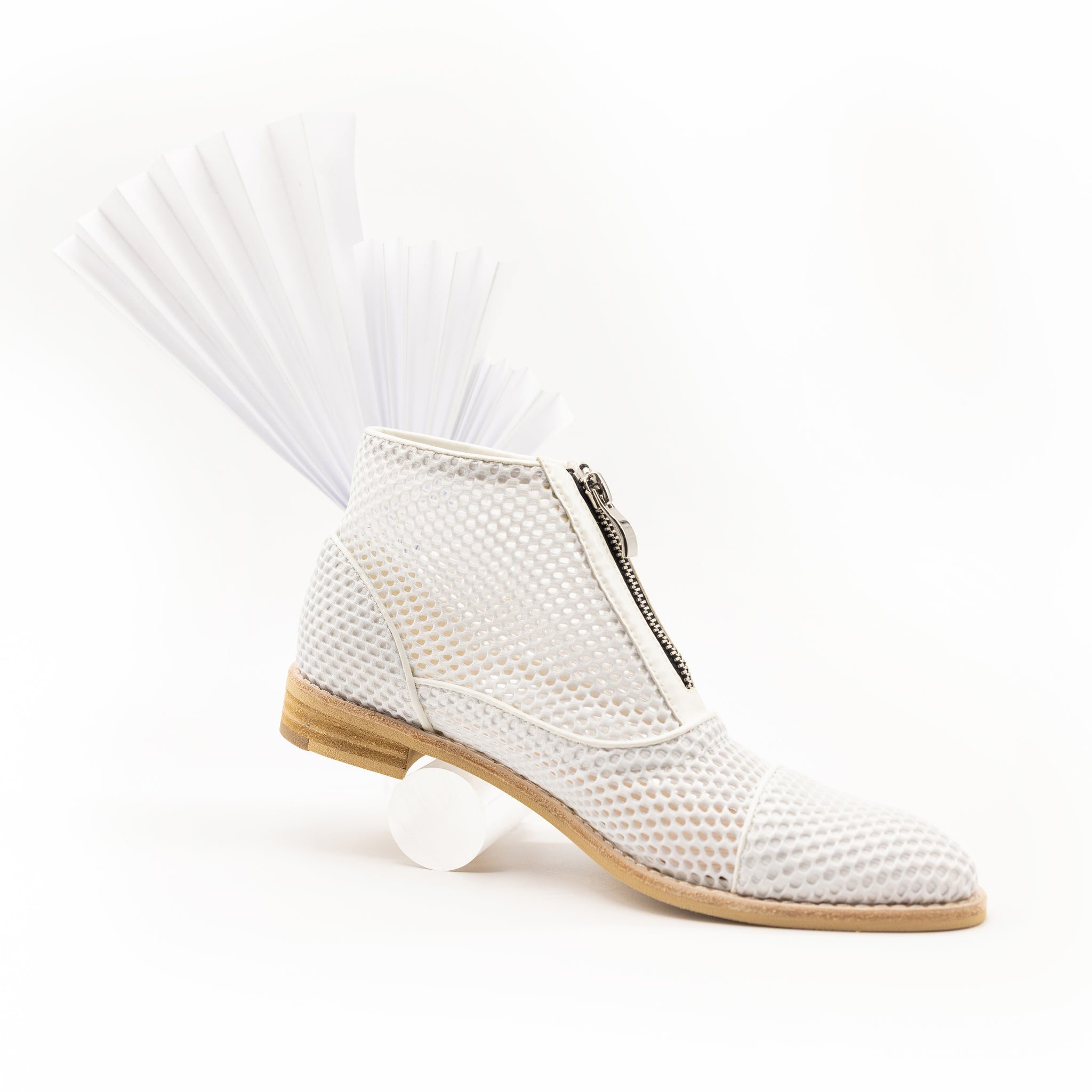white dress boots womens CLEAR White Mesh Boots