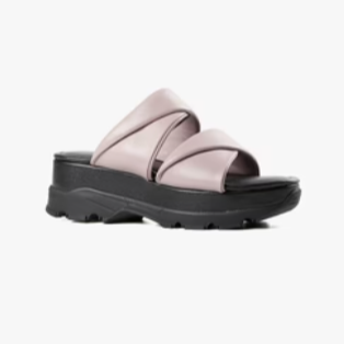 Purple Leather Slide Sandal