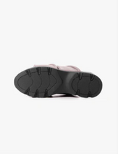 Load image into Gallery viewer, Black lug sole of purple sandal 