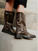 Load image into Gallery viewer, Wear Brown Moto Boots with Dresses