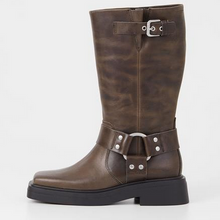 Load image into Gallery viewer, EYRA Brown Biker Boots