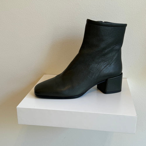Khaki Green Leather Boot