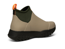 Load image into Gallery viewer, Light green waterproof boot with khaki and orange details back view
