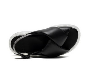 Top view of black sandal