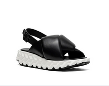 Load image into Gallery viewer, Black sandal with white rubber sole