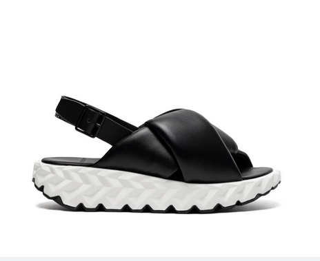 Black leather  chunky sandal 