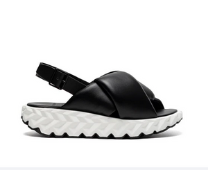 Black leather  chunky sandal 