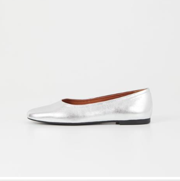 Silver Ballerina Flat Shoe