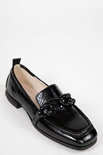 Load image into Gallery viewer, Black Patent Loafer with Black Bauble Details