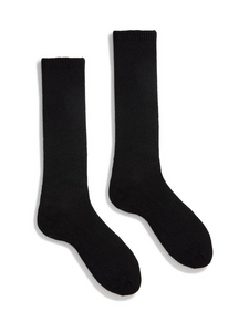 SOLID Wool Cashmere Crew Sock Black