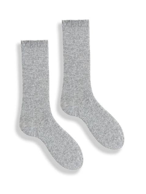 SOLID Wool Cashmere Crew Sock Heather Grey