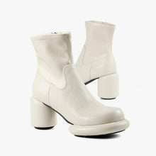 Load image into Gallery viewer, Off White Sleek Platform Ankle Boots
