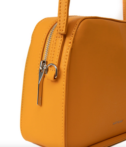 Orange vegan leather crossbody handbag