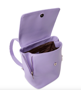 Lilac vegan leather backpack