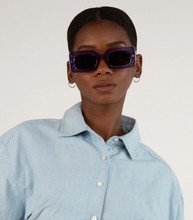 Load image into Gallery viewer, woman wearing Lavender square sunglasses