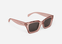 Load image into Gallery viewer, Clear pink square sunglasses side view