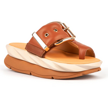 Load image into Gallery viewer, Mellow Glow Brown Leather Sandal