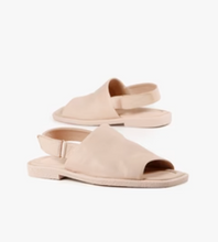 Load image into Gallery viewer, Pale Pink Flat Leather Sandals with Velcro Ankle Strap