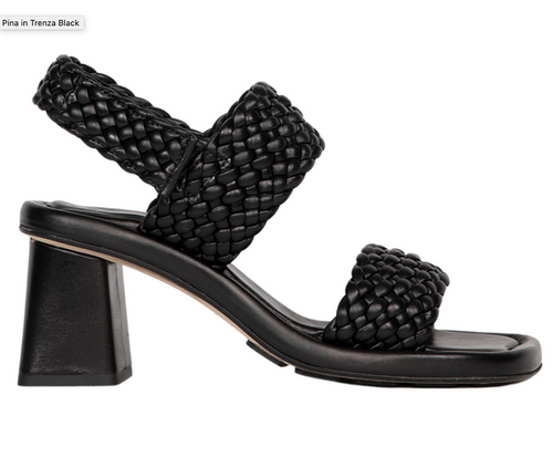 Black Braided Leather Sandal with two straps