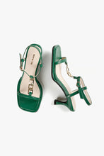 Load image into Gallery viewer, Green Sandals with Curved Heel