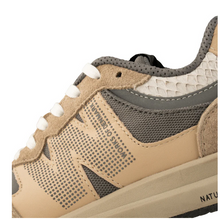 Load image into Gallery viewer, Tan and grey lace up sneaker close up