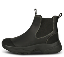 Load image into Gallery viewer, Black waterproof boots with black sole