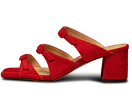 Red Suede Strappy Mule Sandal