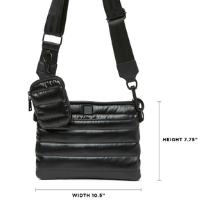 Black quilted crossbody bag