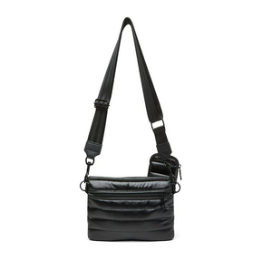 Black quilted crossbody bag