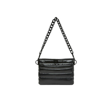 Load image into Gallery viewer, Black quilted crossbody bag