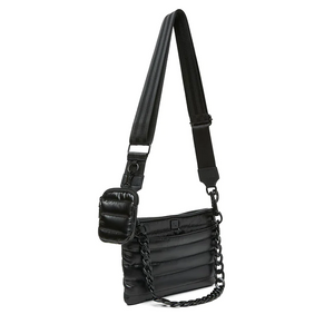 Black quilted crossbody bag