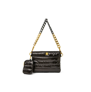 DOWNTOWN CROSSBODY Dark Mocha Patent Handbag