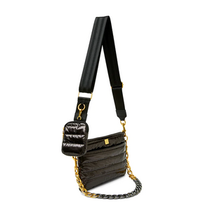 DOWNTOWN CROSSBODY Dark Mocha Patent Handbag